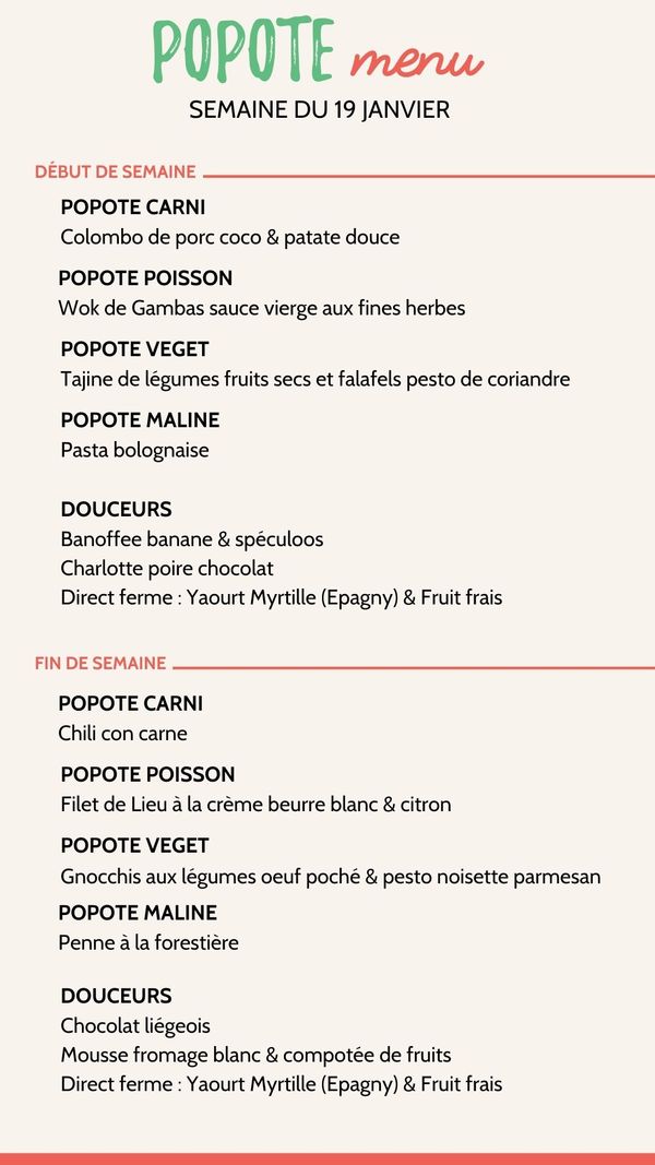 Menu de la semaine plateaux repas annecy
