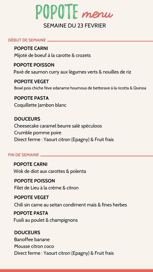 Menu plateaux repas annecy semaine 23 février 2026