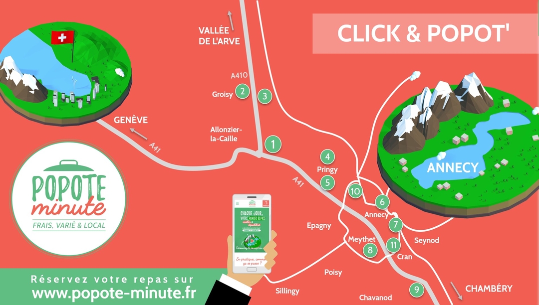 Carte repas à emporter frais et varié sur ANnecy